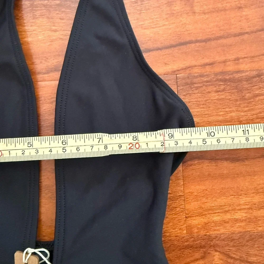 SKIMS CLASSIC SWIM DEEP PLUNGE ONE PIECE Obsidian Black Size XXS NWT $128